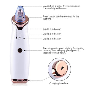 Blackhead Remover Face Deep Nose Cleaner T Zone Pore Acne Pimple Removal Vacuum Suction Facial Diamond Beauty Clean Skin Tool