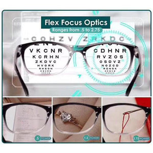 Dial Vision Reading Adjustable Eye Glasses Clear Focus Auto Adjusting Optic Reading Glasses ranges from 0.5 to 2.75