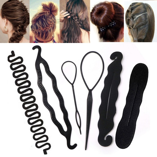 Donut Hair Maker Hairdressing Styling Tools Braiding Accessories for Women Girls Twist Hair Clip Disk Pull Hairpins Multi Style