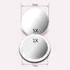 Double-Sided Lighted Makeup Mirror Portable LED Lighted Mini Circular Compact Travel 5x Magnification LED Handheld Oct