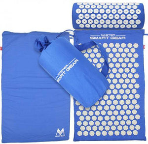 Yoga Lotus Spike Acupressure Mat Pillow Set Back Body Massager Acupuncture Cushion Mat Relieve Stress Tension Pain w/ Carry Bag