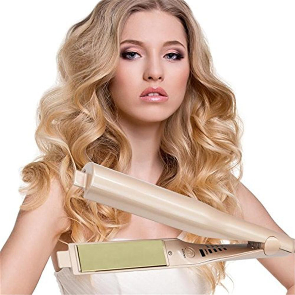 Glamour™ 2-in-1 Hair Curler and Straightener - Automatic Release Negative Ions - glamouressence.com